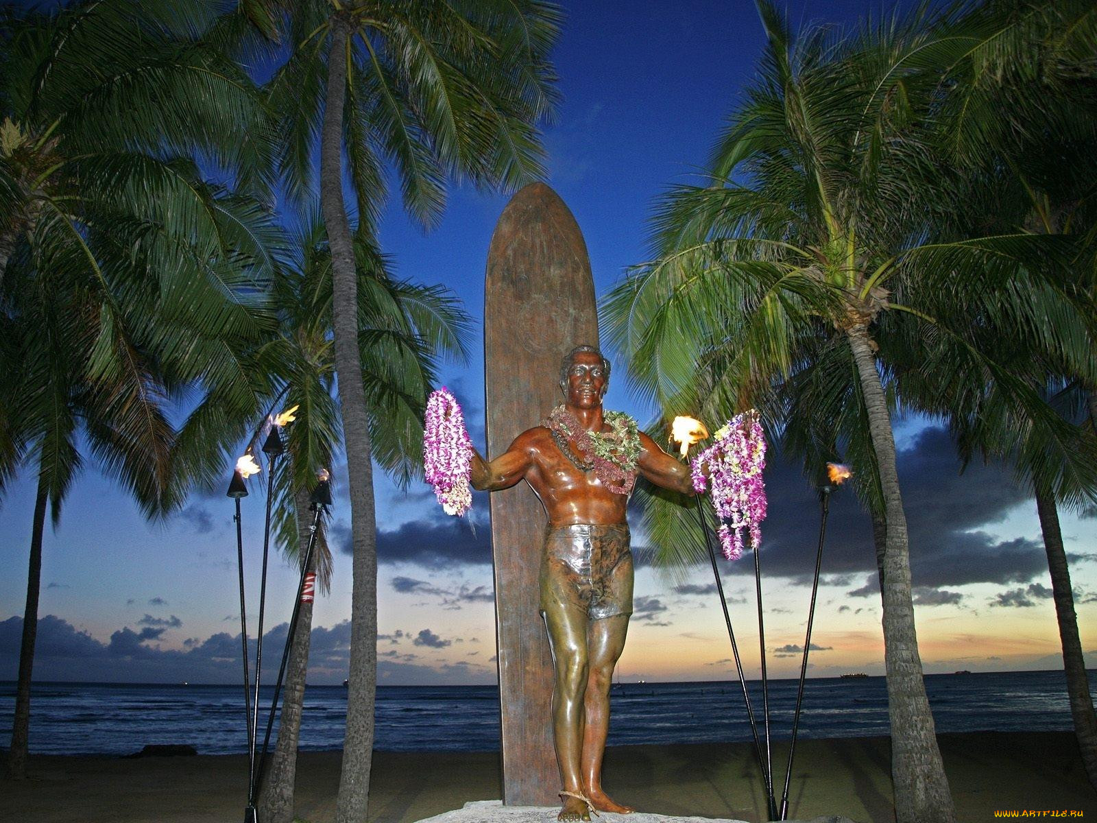 duke, kahanamoku, statue, waikiki, beach, , , , , 